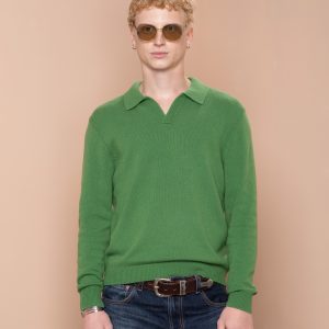 Meadow Green светр Symarhl зі стійкою поло - фронтальний вигляд