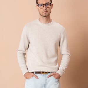 Pearl Beige светр Symarhl з круглою стійкою - фронтальний вигляд