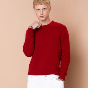 Чоловічий вовняний светр з круглою горловиною (Haute Red)