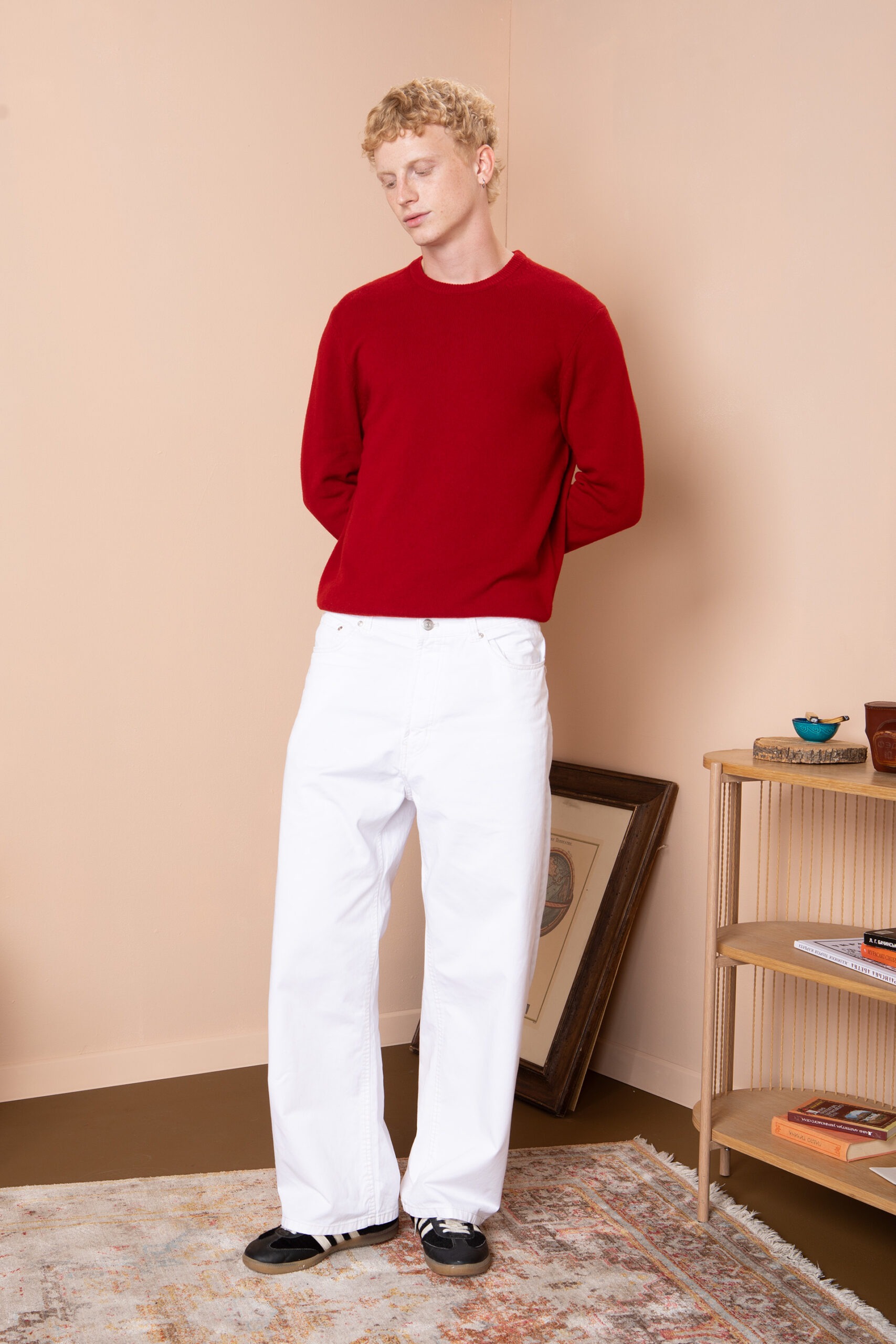 Чоловічий вовняний светр з круглою горловиною (Haute Red)